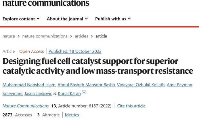 Nat. Commun.：设计具有优异催化活性和低传质阻力的燃料电池催化剂载体