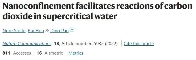 Nature子刊：利用AIMD模拟，揭示纳米限制促进CO2在超临界水中的反应