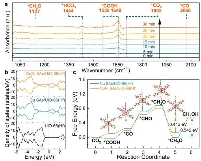 Nature子刊：高能辐射耦合CuNi SAs/UiO-66(Hf)，实现高选择性还原CO2生成CH3OH