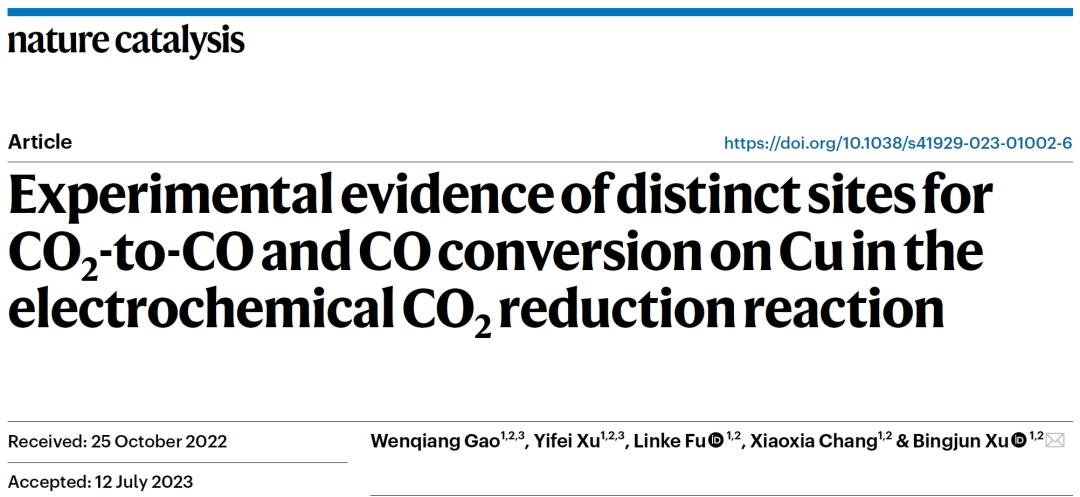 北京大学徐冰君团队，最新Nature Catalysis！