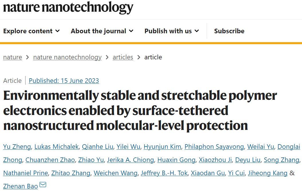 鲍哲南，最新Nature Nanotechnology！