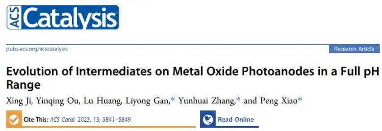 肖鹏/张云怀/甘立勇ACS Catalysis：原位技术+理论计算！揭示金属氧化物上中间体在全pH范围内的变化