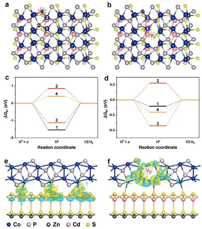 南邮​Small：单原子P缺陷修饰CoP助催化剂通过定向分离光生载流子提高Cd0.5Zn0.5S的光催化制氢性能