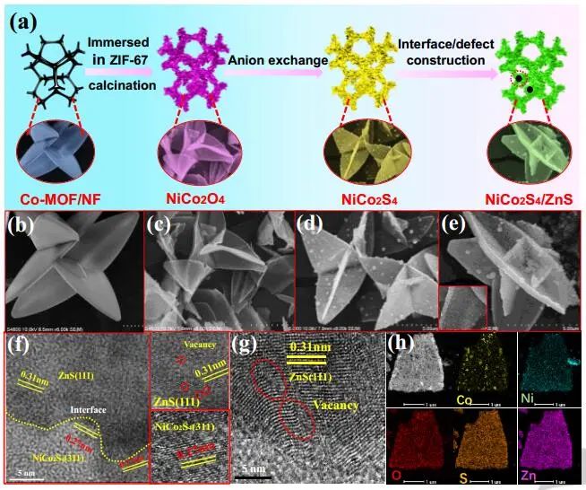 ​​​​Angew.：金属缺陷和表面化学重构协同，助力NiCo2S4/ZnS异质结优异的电催化性能