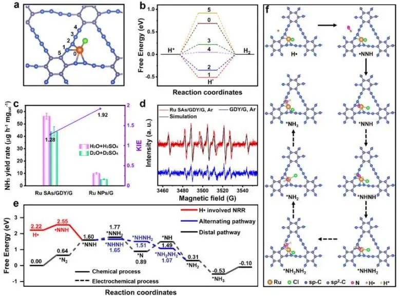 JACS：氢自由基作用大，与N2结合实现低电位电催化NH3合成