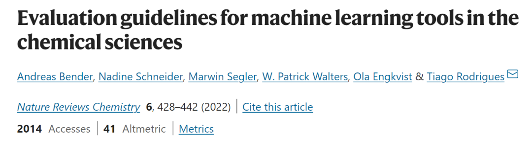 IF=34.035! Nat. Rev. Chem.综述：化学科学与机器学习结合指南！