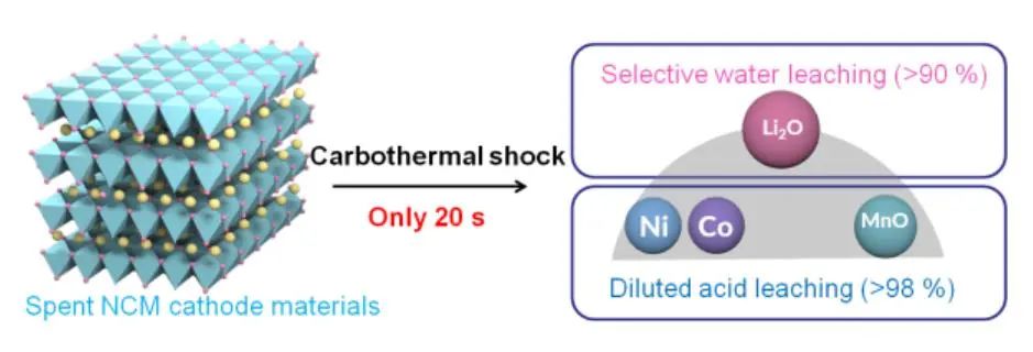杨舜团队Angew.：利用碳热冲击法从废旧锂离子电池中回收有价金属