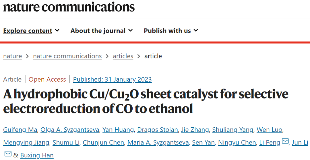 厦大李军&彭丽Nature子刊：催化性能不佳，试着改变疏水性！