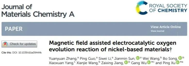 徐平/武刚JMCA: 抽丝剥茧: 探究镍基材料在磁场下的OER行为
