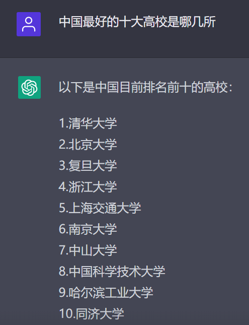 ChatGPT评中国最好的十大高校！网友：Top2我知道，这第三......