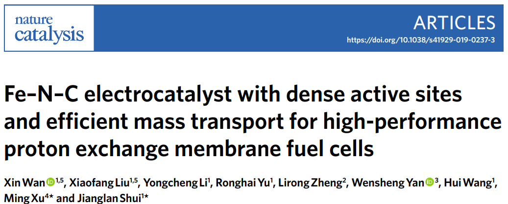 潜心燃料电池多年，北航水江澜教授最新AM：推动M-N-C催化剂在PEMFC上的应用！