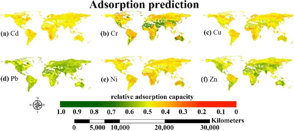 浙大/凯斯西储大学ES&T：基于机器学习的土壤重金属吸附预测及土壤吸附能力全球分布