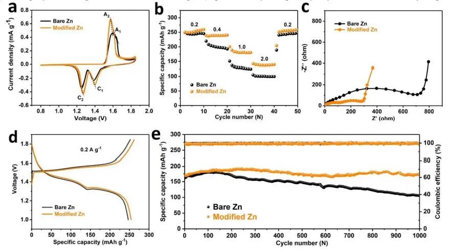 张乃庆/张宇EES：多功能类SEI结构涂层实现高电流/容量稳定锌负极