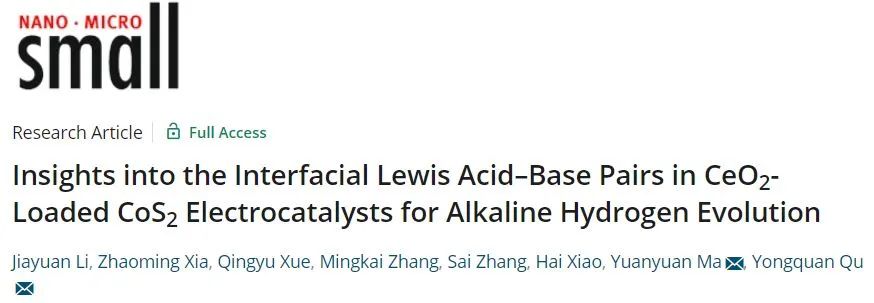 催化顶刊集锦：ACS Nano、ACS Catalysis、Small、Nano Letters等最新成果