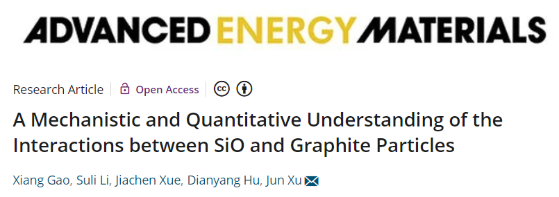 许骏AEM：SiO与石墨颗粒之间相互作用的机理和定量理解