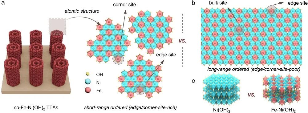 李高仁Appl. Catal. B.：另辟蹊径！Fe取代Ni(OH)2管阵列中完全暴露的边/角活性位点实现高效电催化OER