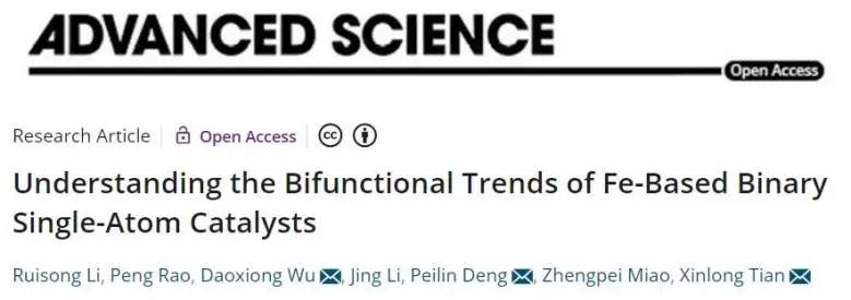 Adv. Sci.：理论计算+实验！揭示双功能Fe基BSAC中Fe与过渡金属协同效应的差异