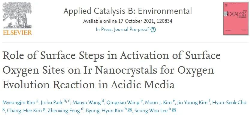 Appl. Catal. B.：用于酸性OER的Ir纳米晶体催化剂的结构-电化学性能关系新见解