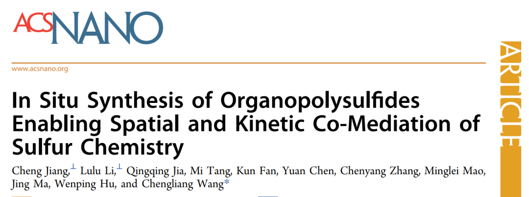 王成亮ACS Nano: 原位合成有机多硫化物实现锂硫电池空间/动力学共调节