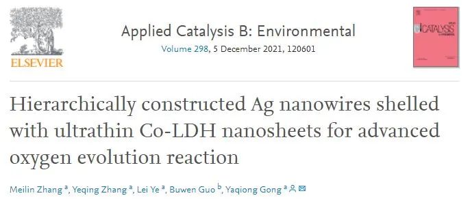 催化顶刊集锦：AEM、EnSM、Appl. Catal. B Environ.、Chem. Eng. J.等成果