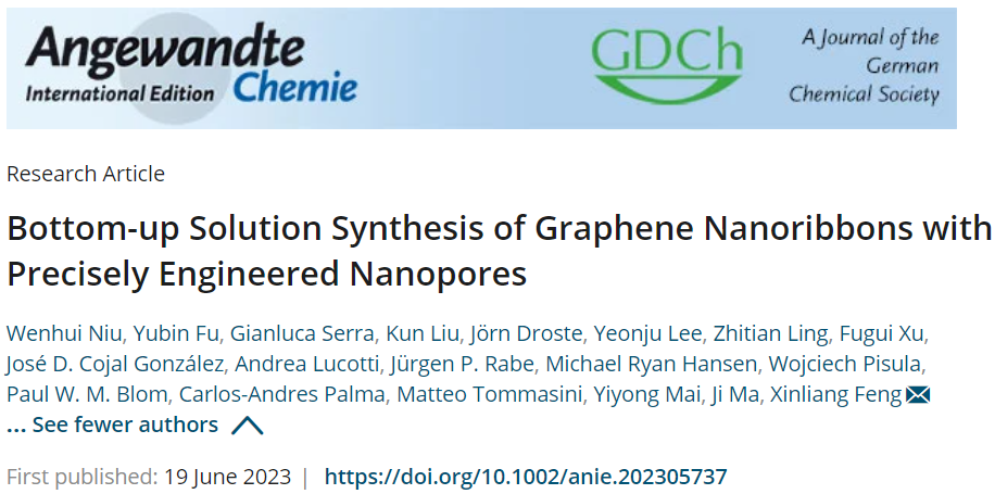 冯新亮/麦亦勇等Angew.：精细工程纳米孔自下而上溶液合成GNRs