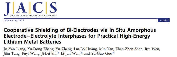 万立骏院士/郭玉国/石吉磊JACS: 用于高能锂金属电池的双界面非晶CEI/SEI保护层