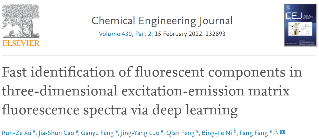 河海大学方芳CEJ: 深度学习快速识别3D激发-发射矩阵荧光光谱中的荧光成分