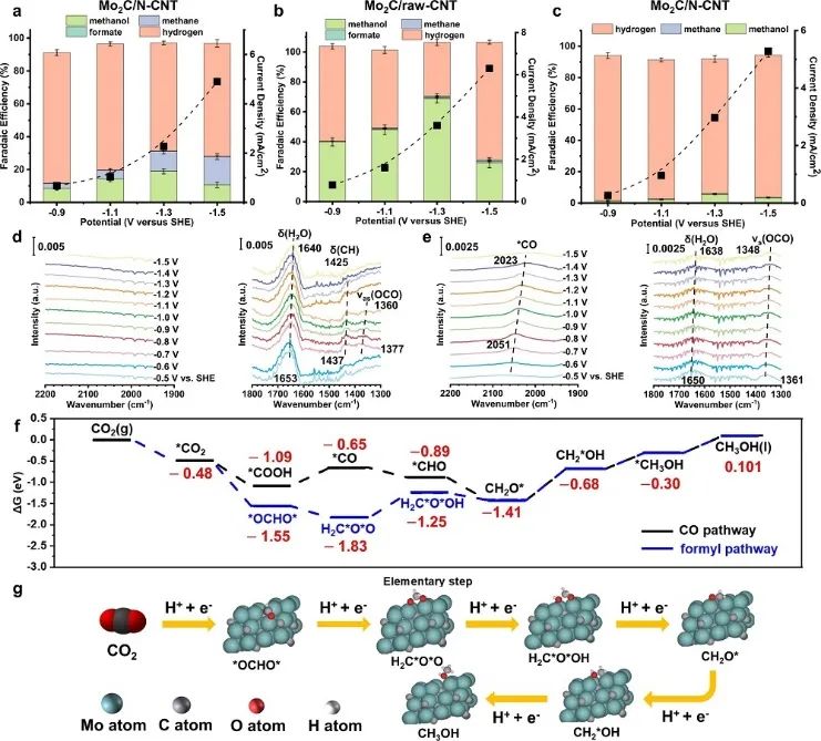 天大巩金龙Nature子刊：Mo2C/N-CNT选择性电还原CO2制甲醇