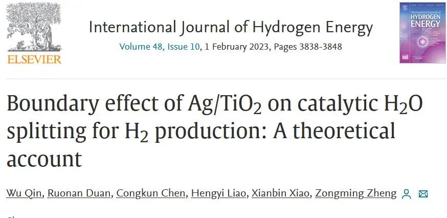 【计算论文精读】DFT研究Ag/TiO2催化H2O分解机理，揭示边界效应如何影响催化反应