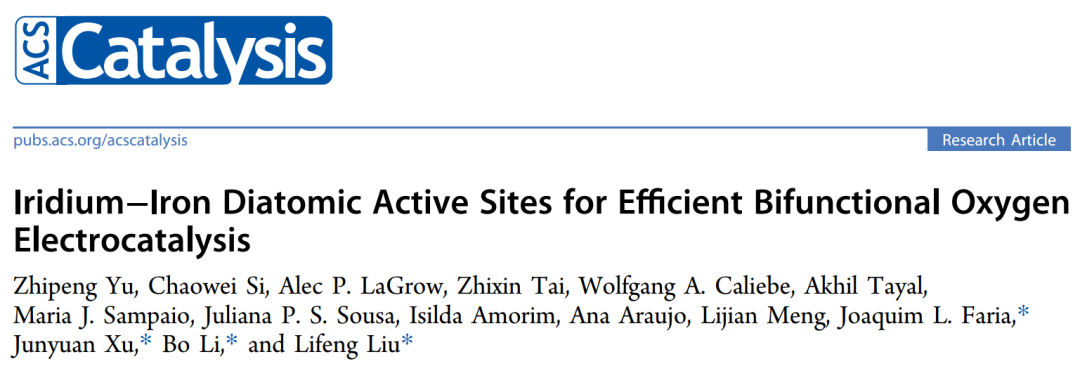 四单位联合ACS Catal.: IrFe双原子位点催化剂用于ORR和OER