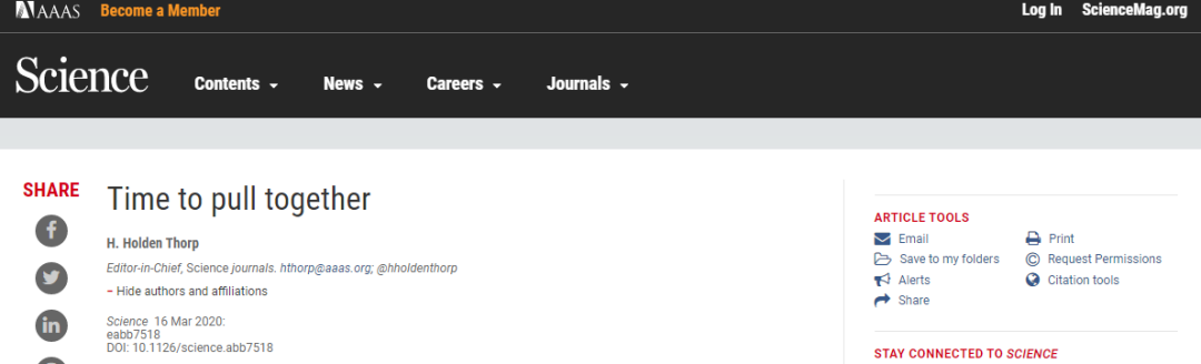 疫情之下Science主编的担当：回怼特朗普与发出团结的号召