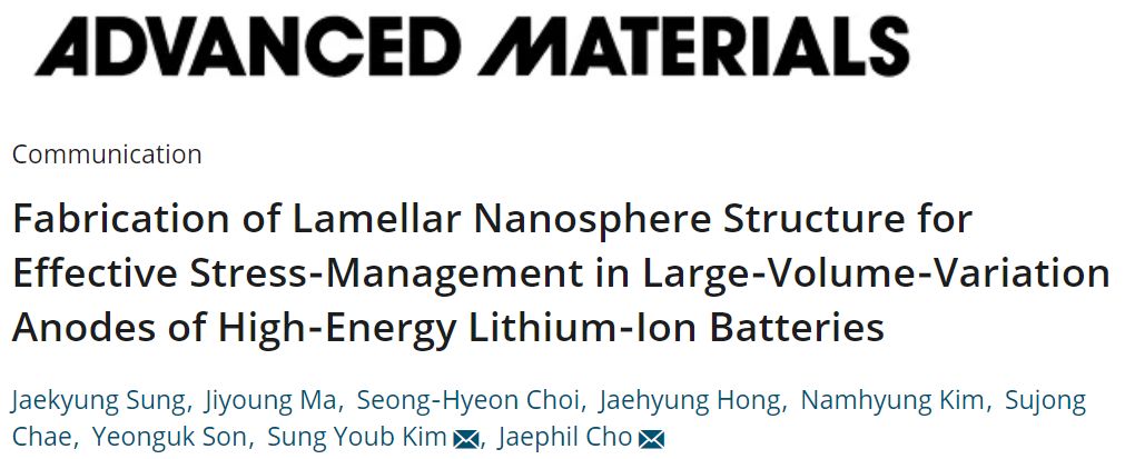 【顶刊】Advanced Materials：层状纳米球结构—是否能使Si负极商业化？