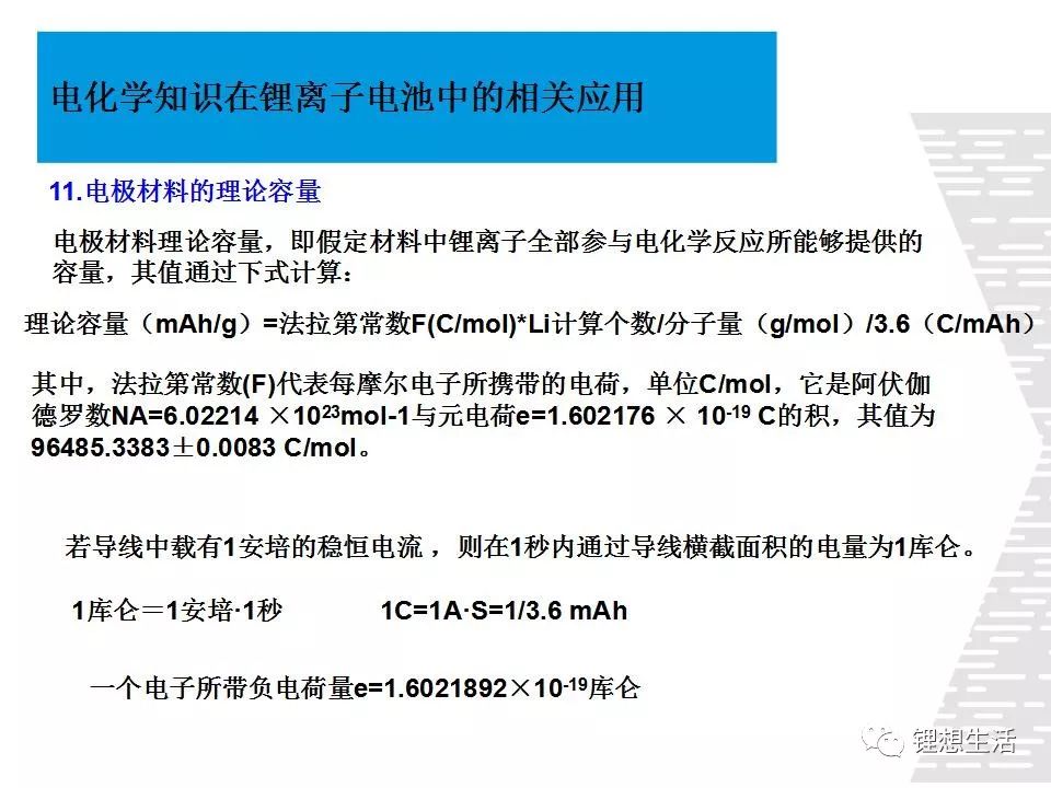 【专业干货】电化学知识在锂离子电池中的相关应用