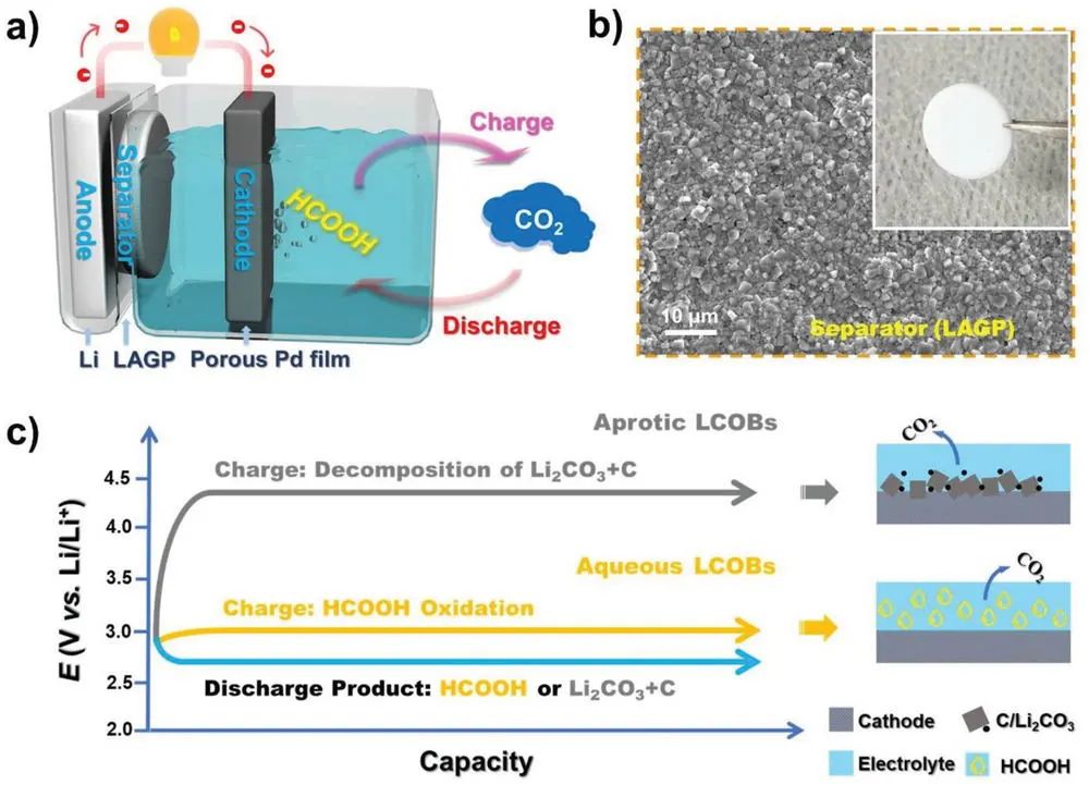 何建平/马仁志AEM: 低充电过电位、高工作电压的水系甲酸盐基Li-CO2电池