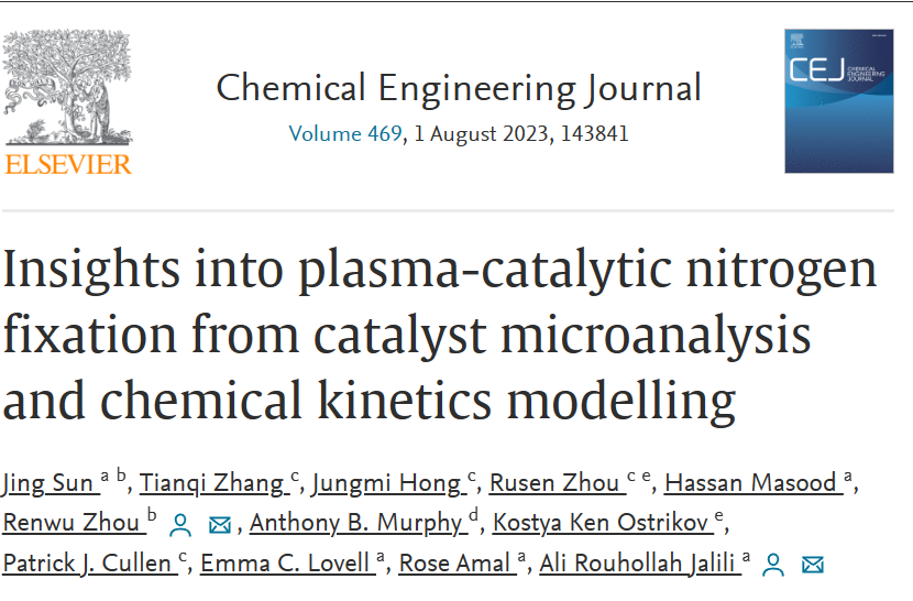 【DFT+实验】Chem. Eng. J.: 等离子体催化固氮的催化剂微观分析与化学动力学建模