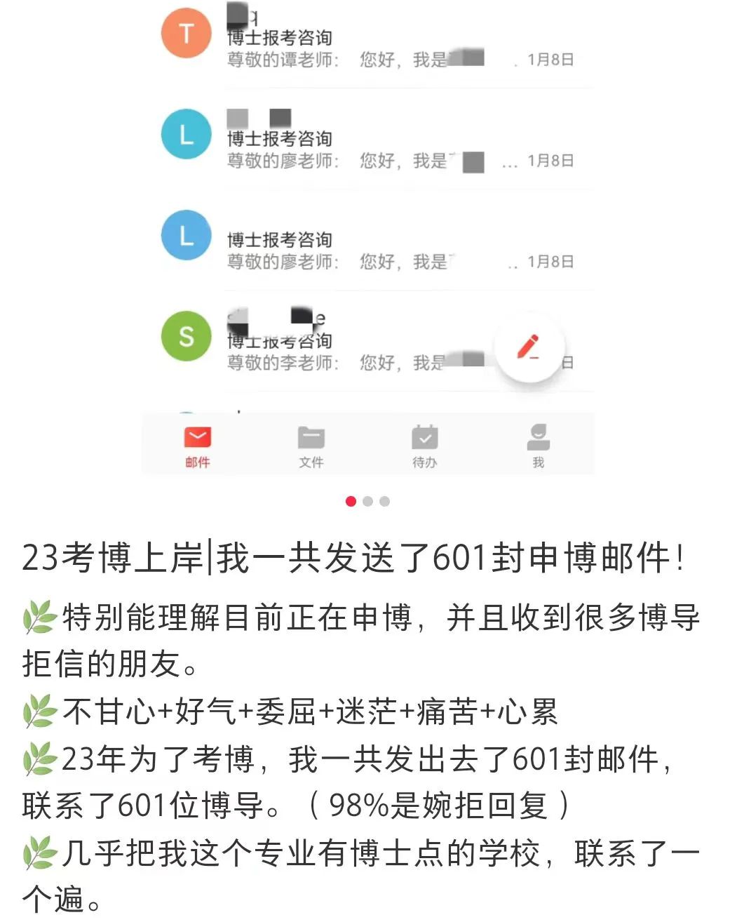 导师让我花20万自费读博！我发了601封申博邮件，98%婉拒了