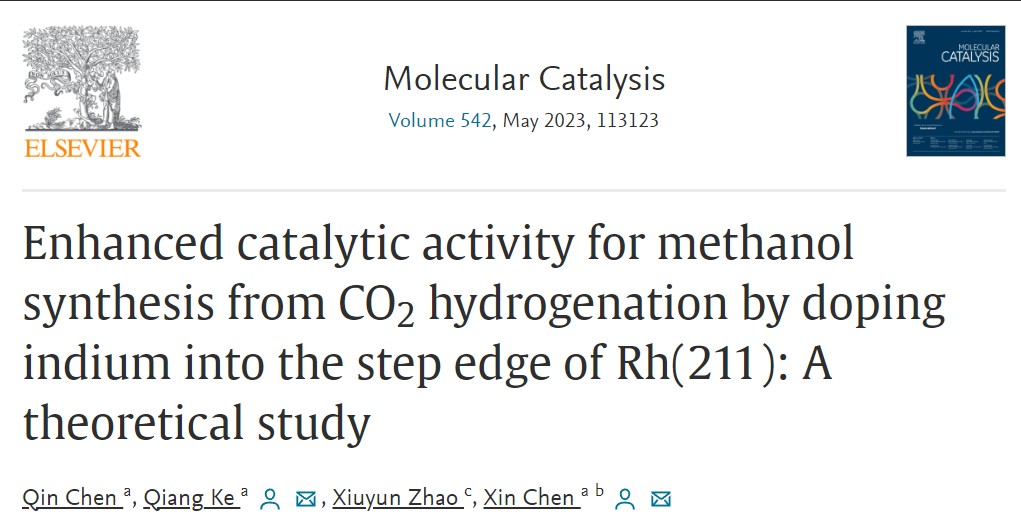 【MS论文精读】Mol. Catal.：Rh（211）的台阶边缘掺杂铟提高CO2加氢合成甲醇的催化活性