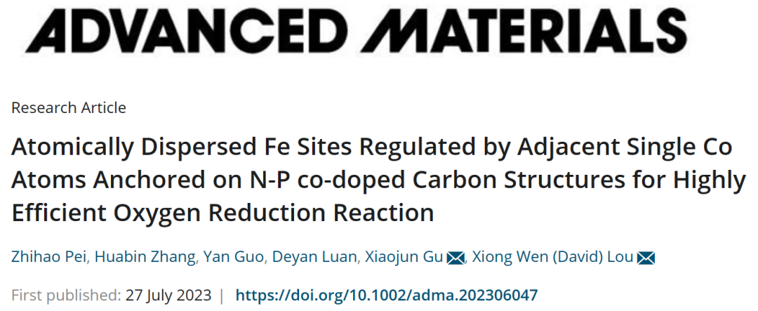 他，刚刚发表第52篇AM！单原子Co，激活单原子Fe！