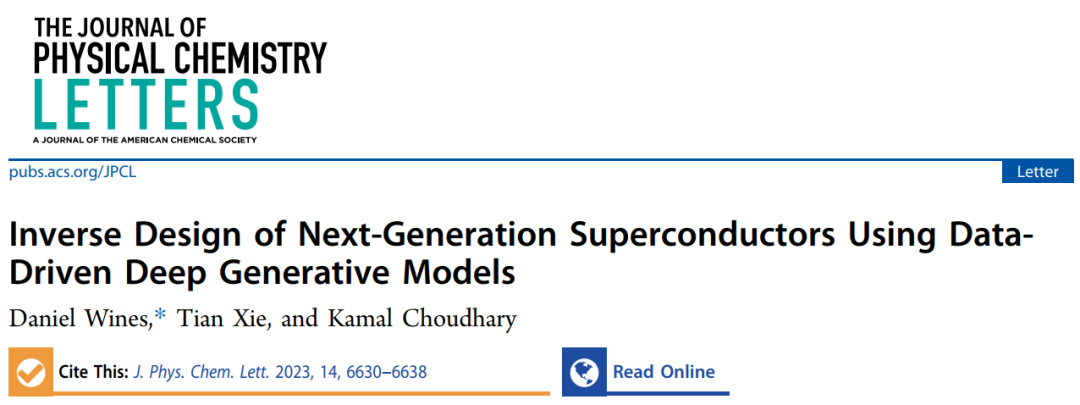 【AI+材料】JPCL：深度生成式模型逆向设计超导材料！