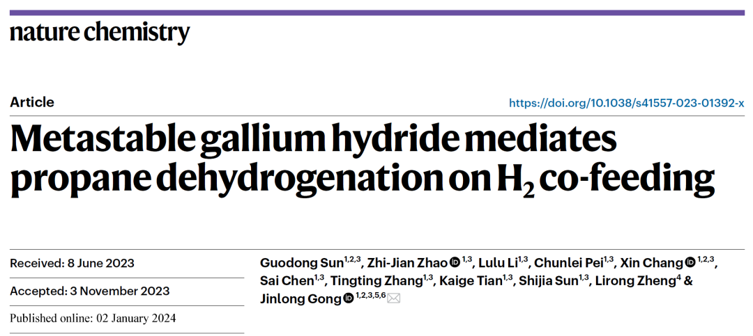 巩金龙教授，最新Nature Chemistry！