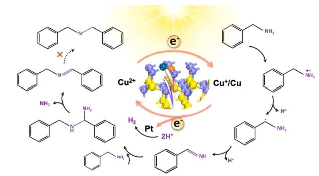 福州大学ACS Catalysis：CdS纳米片上构建Cu-Pt电子转移通道，用于选择性合成亚胺