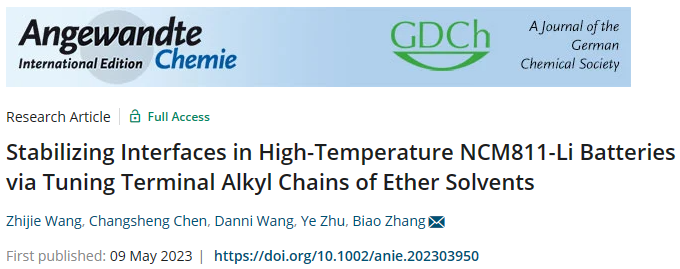 Angew：无F醚设计！稳定高温NCM811-Li电池界面