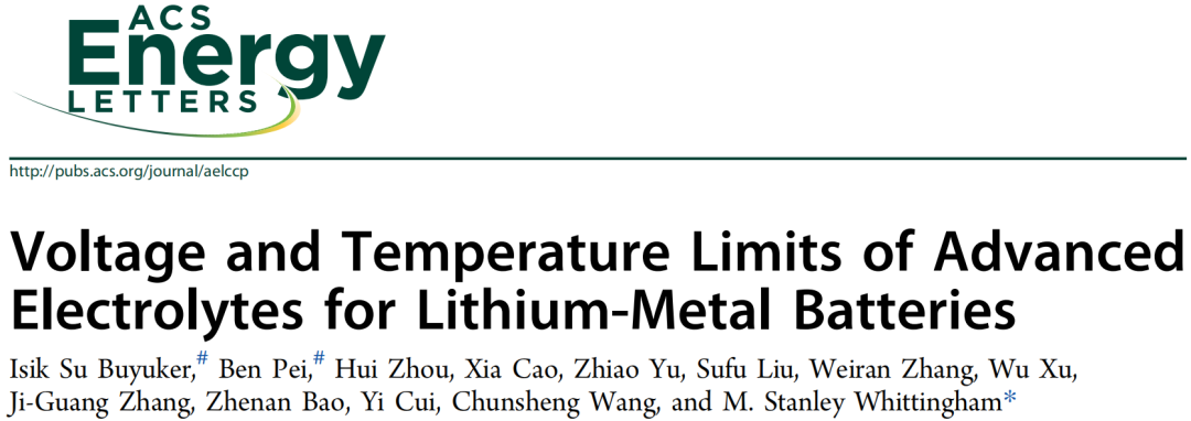 诺奖领衔！M.Stanley Whittingham\王春生\崔屹\鲍哲南\张继光\许武等联合发ACS Energy Lett.