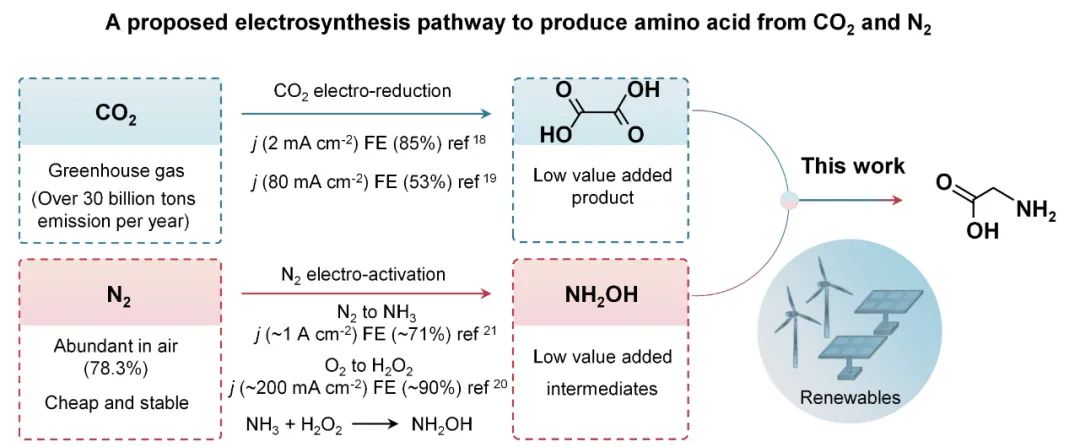 谢毅院士-孙永福团队突破：打通从CO2+N2电合成氨基酸关键路径