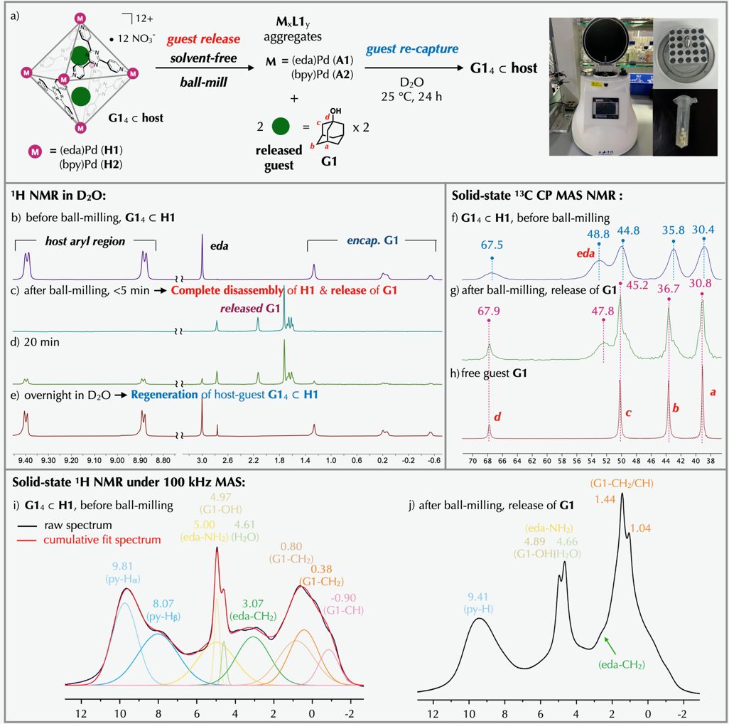 【DFT+实验】Chem：上海科大甄家劲团队实现固态中配位组装体的机械化学客体释放