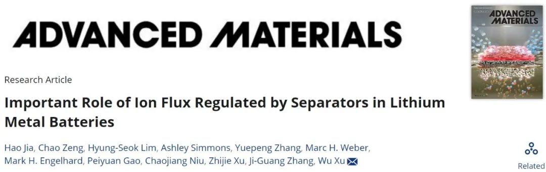 ​许武AM：隔膜调节离子通量在锂金属电池中的重要作用