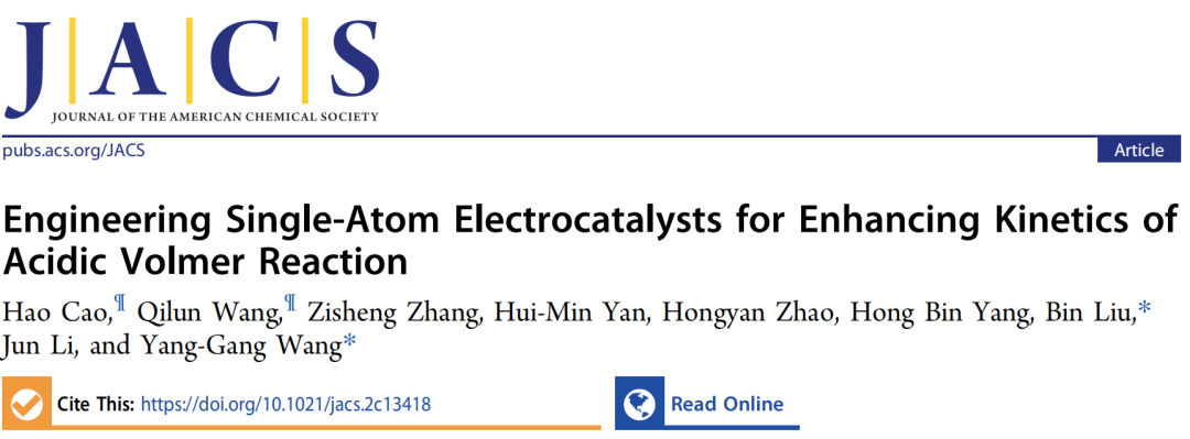 南科大王阳刚电催化动态模拟JACS：包含动力学描述符的单原子析氢电催化剂设计策略