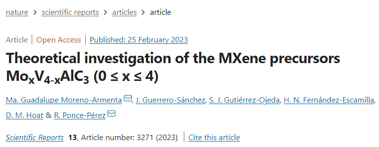 【纯计算】Sci. Rep.：MXenes前体MoxV4‑xAlC3 (0≤x≤4) 的理论研究