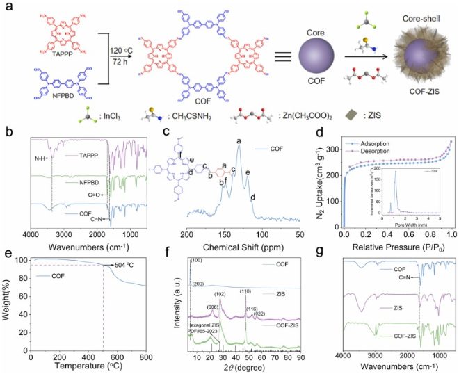 广州大学/山东大学Nano Energy：给体-受体型COF-ZIS核壳结构S型异质结高效光催化析氢