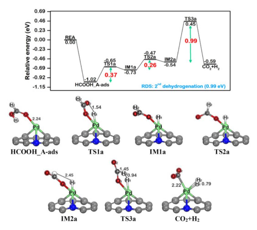 【纯计算】Int. J. Hydrogen Energ.：Pd@N-掺杂石墨烯上甲酸催化制氢的机理研究